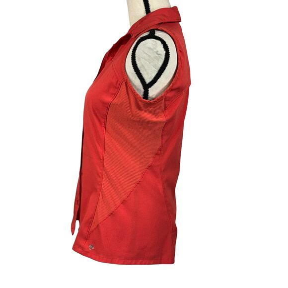Columbia Small Top Omni-Shade Sleeveless Button-Up Stretch Pocket Collared Vents - Picture 8 of 14
